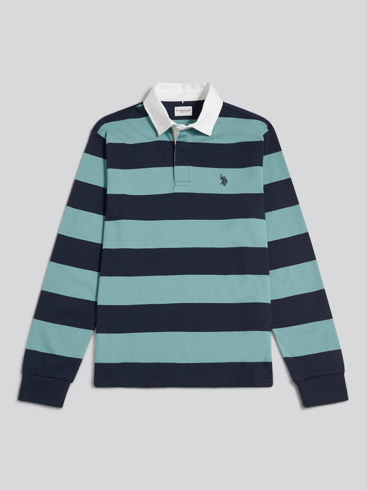 Mens Classic Stripe Rugby Shirt Arctic