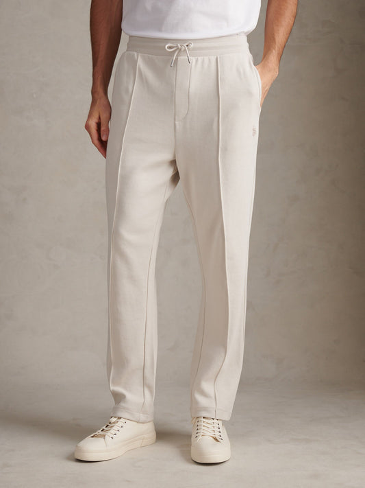 Mens Interlock Pintuck Joggers Beige