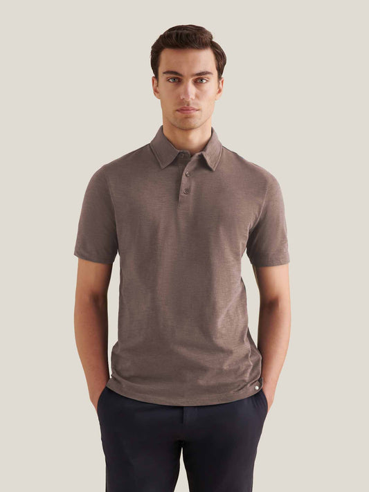 Slub Jersey Polo Shirt in Iron