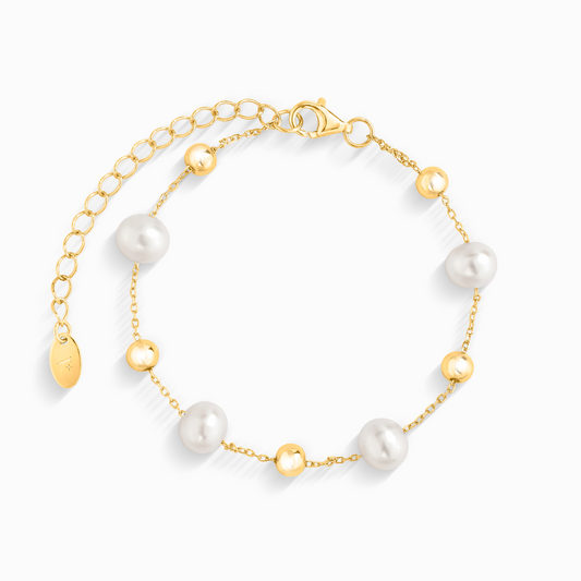 Pearl Bracelet in 18k Gold Vermeil