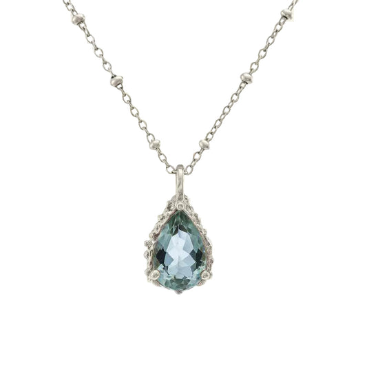 Silver Blue Topaz Necklace - Aurelia