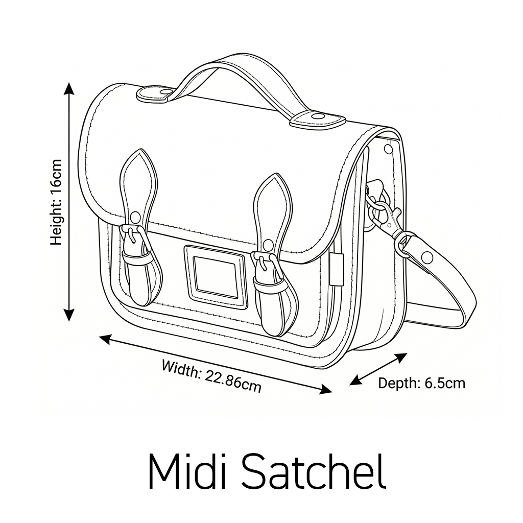 Leather Midi Satchel - Grass Green