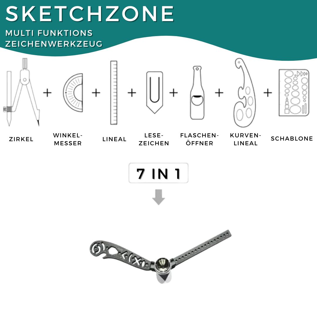 Sketchzone 7 in 1 Multi Function Drawing Tool