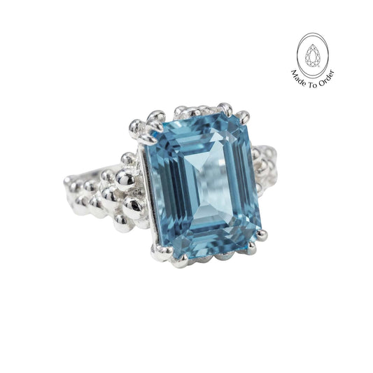 Silver Sky Blue Topaz Ring - Aurelia
