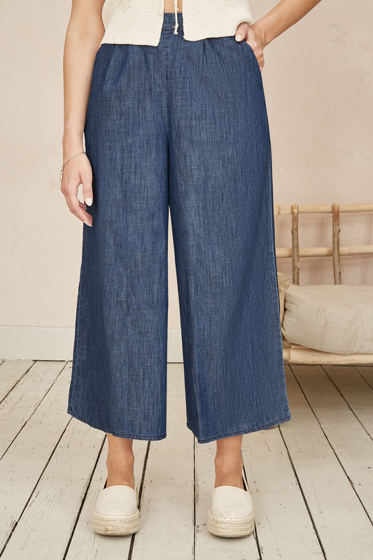 Yumi Blue Chambray Denim Culottes