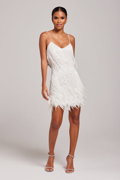 Fashionable Tassel Sequined Feather Patchwork Dress