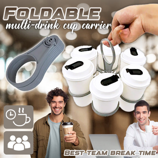 1+1 Free | SipStack™ | Portable foldable cup holder for up to 6 drinks