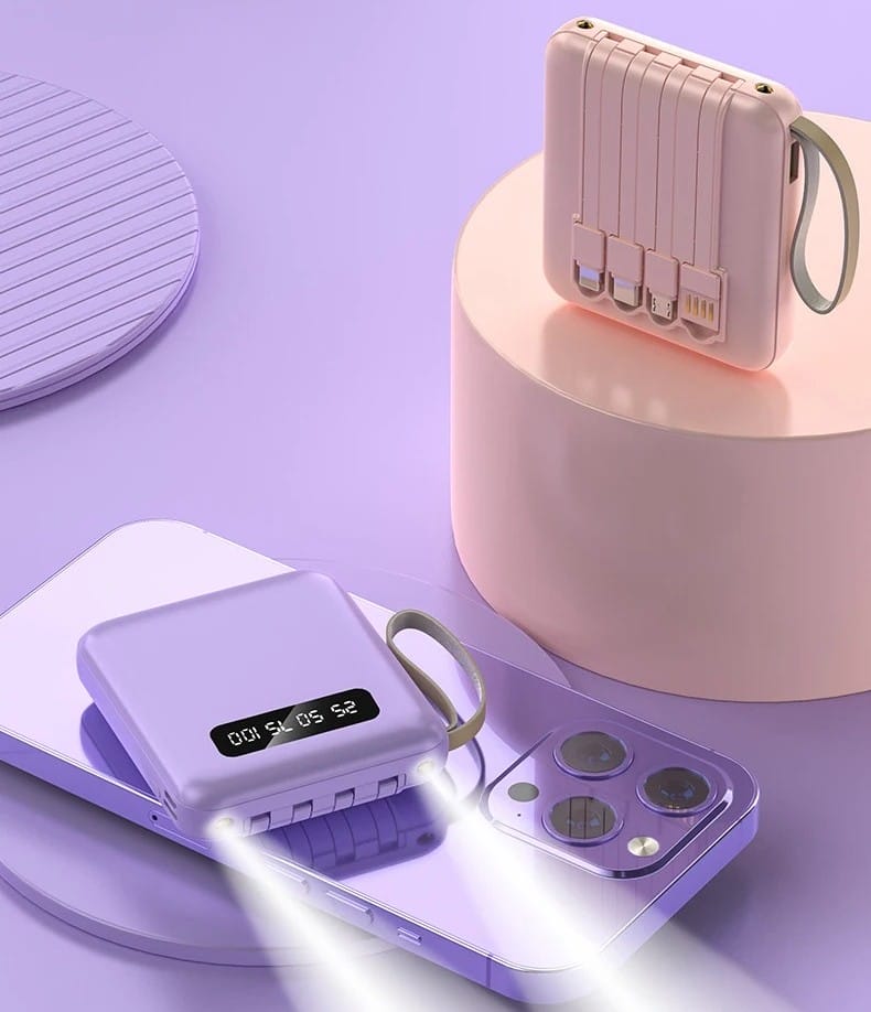 ChargeGo Mini Power Bank 20000mAh with 4 Cables
