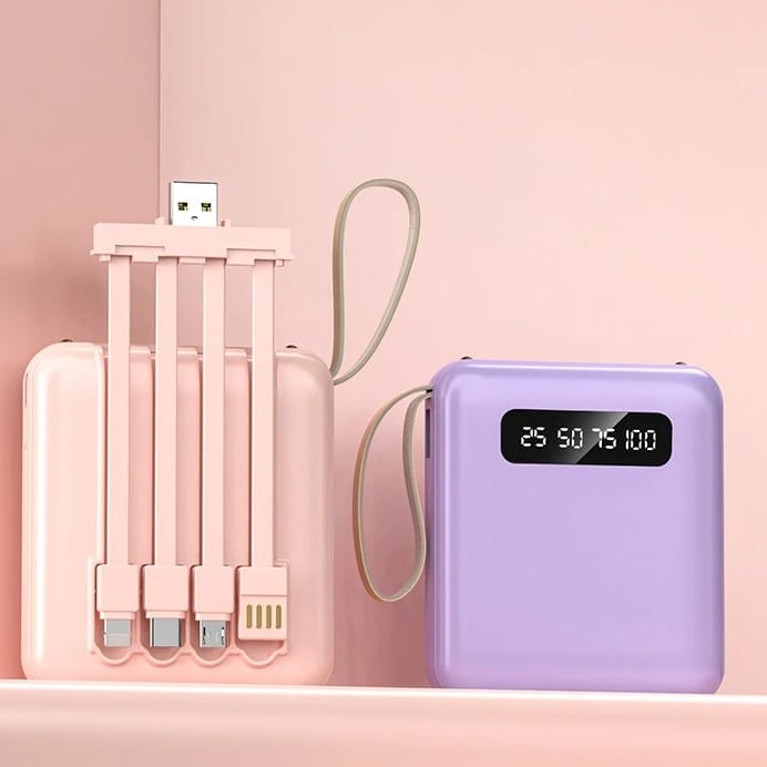 ChargeGo Mini Power Bank 20000mAh with 4 Cables