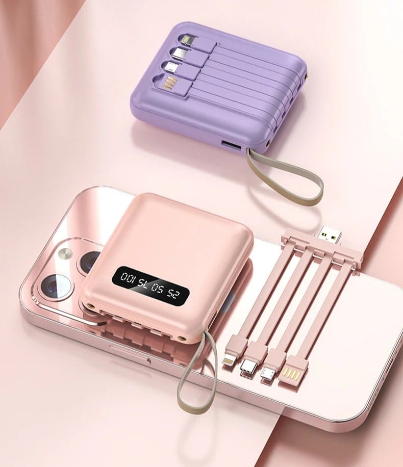 ChargeGo Mini Power Bank 20000mAh with 4 Cables