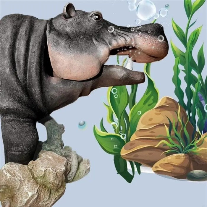 HippoPop Fish Tank Hippo Bubble Decoration Set