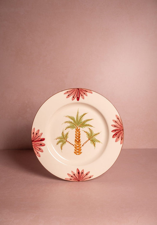 Arabella Dinner Plate, Green Palm Tree