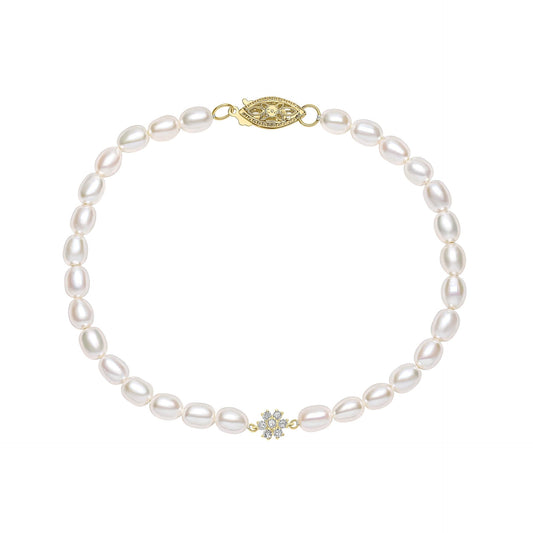 Elements Gold Seed Pearl and Flower Bracelet