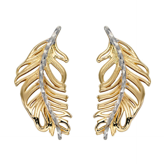 Elements Gold Feather Earrings