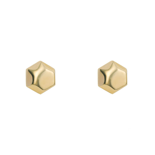 Elements Gold Hexagon Stud Earrings