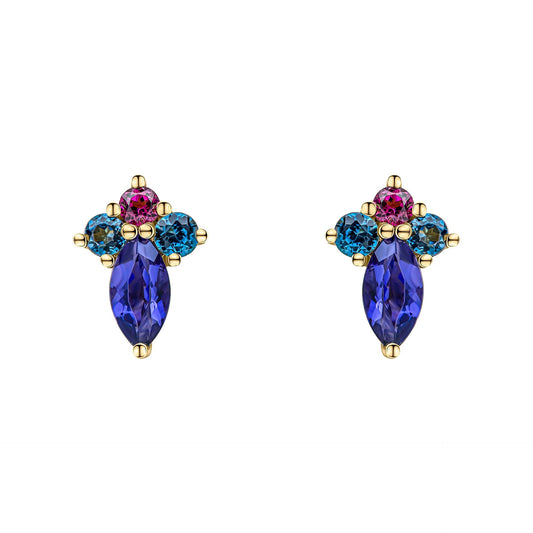 Elements Gold Barcelona Cluster Stud Earrings