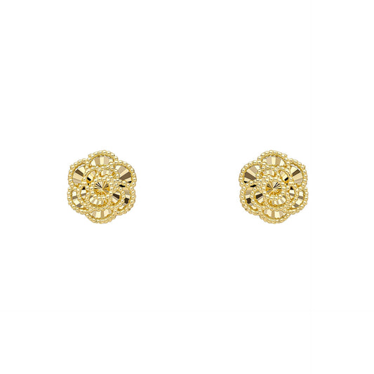 Elements Gold English Rose Stud Earrings