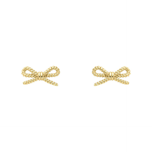 Elements Gold Rope Bow Stud Earrings