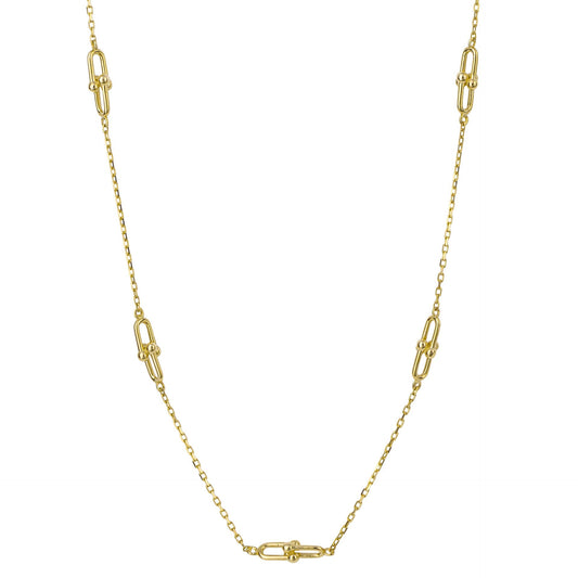 Elements Gold U Shape Link Station Necklace
