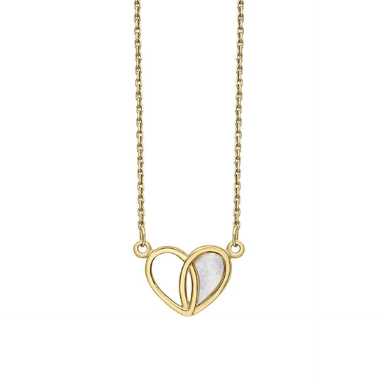 Elements Gold Heart Necklace with Mother of Pearl