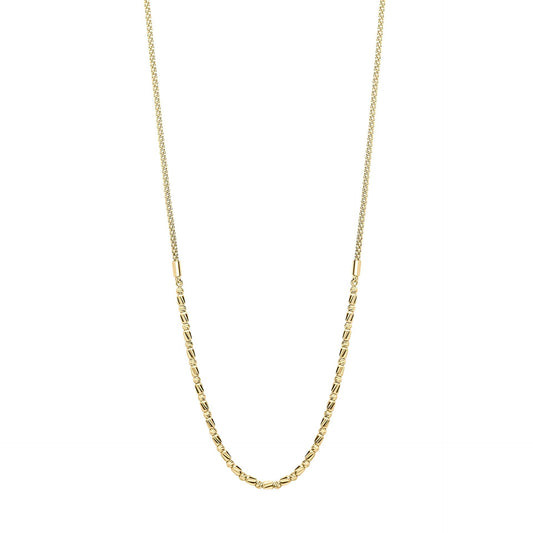 Elements Gold Diamond Cut Bead Bar Necklace