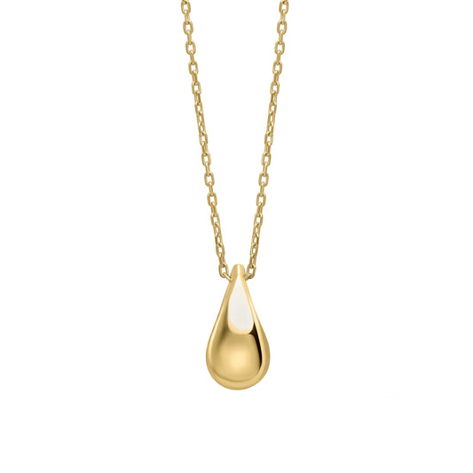 Elements Gold Plain Teardrop Necklace