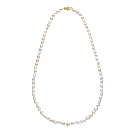 Elements Gold Seed Pearl and Flower Necklace