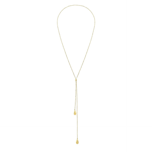 Elements Gold Organic Teardrop Lariat Necklace