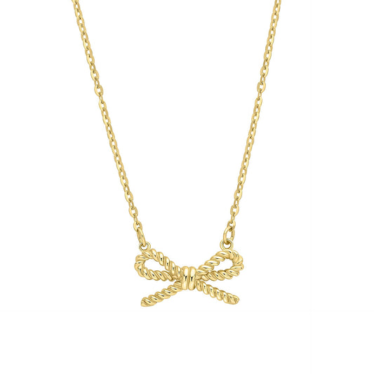 Elements Gold Rope Bow Necklace