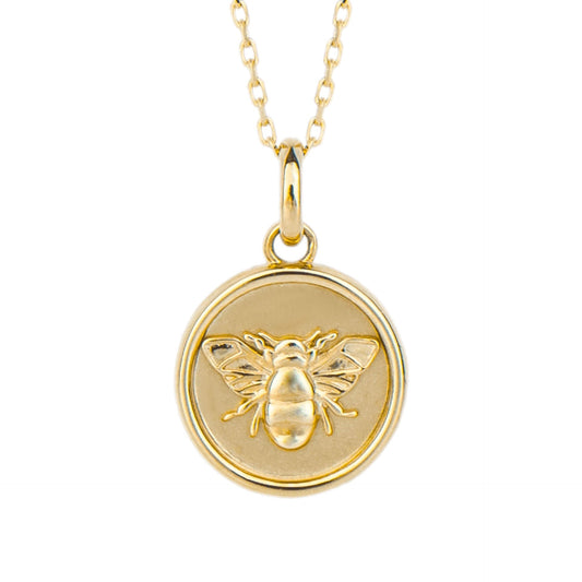 Elements Gold Bee Medallion Pendant
