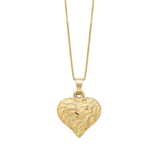Elements Gold Heart Ripple Texture Pendant