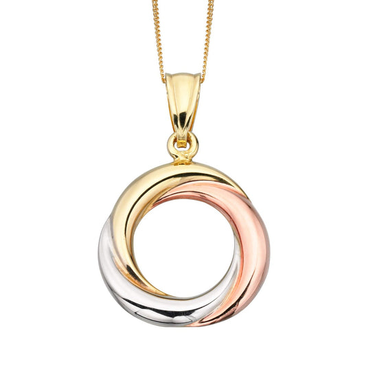 Elements Gold Tri-Metal Open Circle Pendant