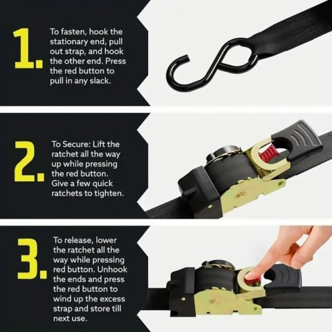 GripLock Pro – 2025 Retractable Ratchet Strap