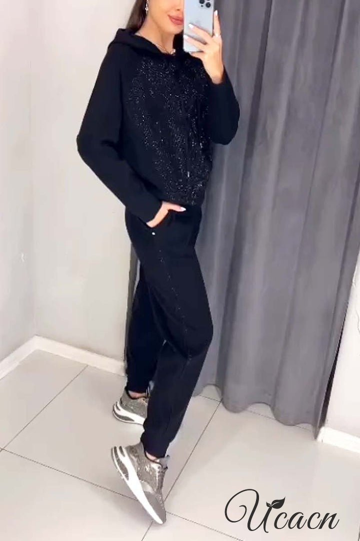 Hooded Track Suit , Long-sleeved fashionable casual suit