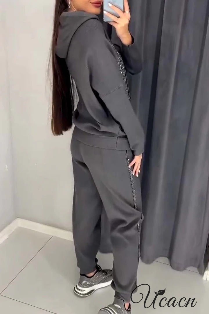 Hooded Track Suit , Long-sleeved fashionable casual suit