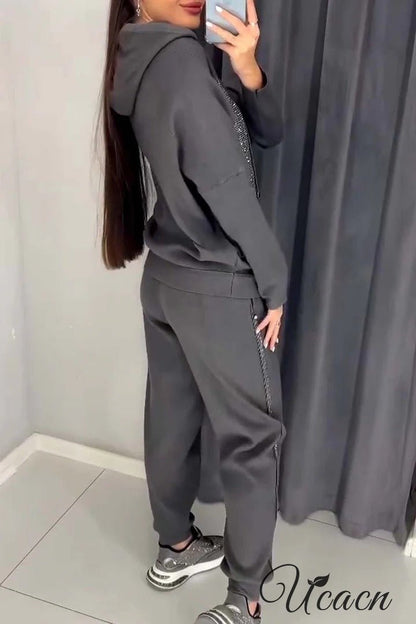 Hooded Track Suit , Long-sleeved fashionable casual suit