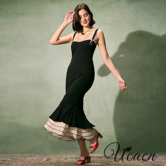 Sexy And Charming Straps Slim And Elegant Long Dress